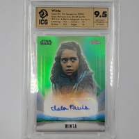 2022 Topps Chrome Mandalorian Isla Farris Winta Auto Green Refractor /99 ICG 9.5