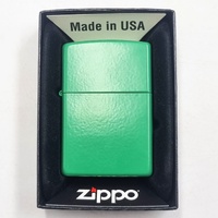 Zippo Grass Green Windproof Pocket Lighter Refillable Metal Collectible