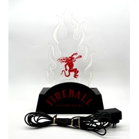 LED Promotional Light Flame Sign Fireball Cinnamon Whisky Man Cave Decor
