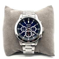 Seiko 4T53-00C8 Men's Chronograph Blue Dial Stainless Steel Watch