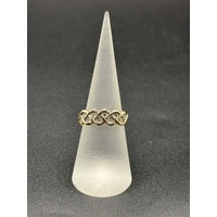 Ladies 9ct Yellow Gold Twist Pattern Diamond Ring