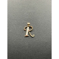 Unisex 9ct Yellow Gold Letter Initial R Pendant