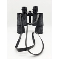 Birnie 10x50 Vintage Binoculars Coated Lenses 5° Field Black with Brown Case