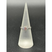 Ladies 10ct White Gold Cubic Zirconia Ring