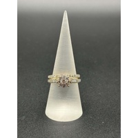 Ladies 9ct Yellow Gold Diamond Cluster Wedding Ring Set