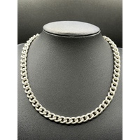 Unisex 925 Sterling Silver Curb Link Necklace