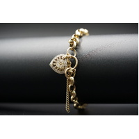 Ladies 9ct Yellow Gold Oval Belcher Link Bracelet