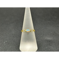 Ladies 18ct Yellow Gold White Opal Ring