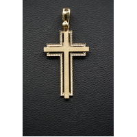  Unisex 9ct Yellow Gold Religious Cross Pendant