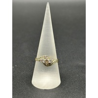 Ladies 9ct Yellow Gold Natural Diamond Ring