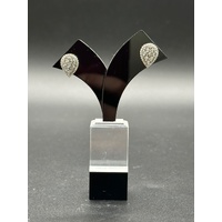 Ladies 9ct Yellow Gold Diamond Cluster Stud Earrings