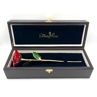 The Eternity Rose Red Glazed 24K Gold Trimmed Natural Rose Gift with Display Box