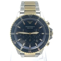 Emporio Armani AR11362 Diver Chronograph Blue Dial Two-Tone Men's Watch 