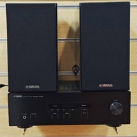 Yamaha R-S202 Stereo Receiver NS-BP301 Bookshelf Speakers with Remote