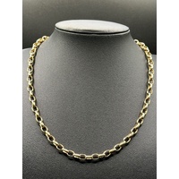 Ladies 9ct Yellow Gold Oval Belcher Link Necklace