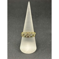 Ladies 9ct Yellow Gold Diamond Cluster Ring