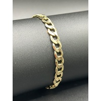 Unisex 9ct Yellow Gold Curb Link Bracelet