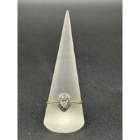 Ladies 9ct Yellow Gold Diamond Halo Ring