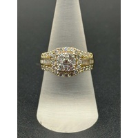 Ladies 14ct Yellow Gold Diamond Cluster Ring