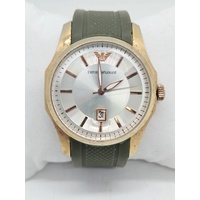 Emporio Armani AR-3332 Unisex Gold Toned Muted Green Strap Analogue Watch