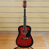 SX Essex Custom Guitars DG1VS Acoustic Guitar Red Sunburst with Carry Bag