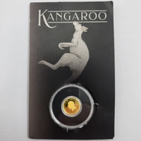 2024 Perth Mint Mini Kangaroo Gold Coin 0.5g 99.99% Pure Gold $2 AUD in Display Card