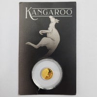 2025 Perth Mint Mini Kangaroo Gold Coin 0.5g 9999 Fine Gold $2 Australia in Card