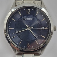 Seiko 6N52-00D0 Men's Quartz Watch Blue Sunburst Dial Sapphire Crystal Stainless Steel 