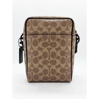 Coach CET69 C2654 Tristan Crossbody Bag 14 Signature Canvas Brown Dust Bag COA