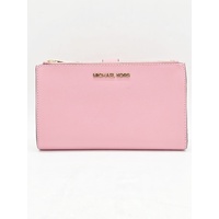 Michael Kors Jet Set Large Pink Leather Double Zip Phone Wallet Wristlet