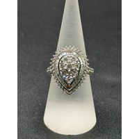 Ladies 10ct White Gold Diamond Cluster Multi-Halo Ring