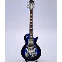 BULLDOGS Miniature Guitar Blue Black Collectible Display Model