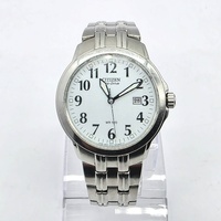 Citizen Eco-Drive E111 White Dial Silver Steel Mens Watch Date WR100