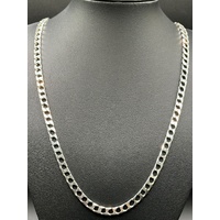 Unisex 925 Sterling Silver Square Curb Link Necklace