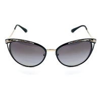 BVLGARI BV6083 2018/8G Womens Cat Eye Sunglasses Black Pale Gold Grey Italy