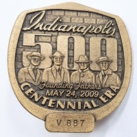 Indianapolis 500 Pit Badge Centennial Era May 24 2009 V887 Founding Fathers Bronze Tone