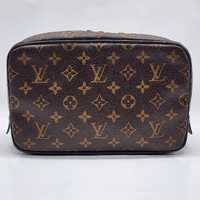 Louis Vuitton Monogram Trousse De Toilette Brown Canvas Cosmetic Bag + COA