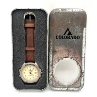 Colorado Adventure Watch Italian Leather Band Quartz 3ATM Tin Case