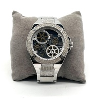 Guess Big Reveal GW0323G1 Mens Silver Stainless Steel Skeleton Watch
