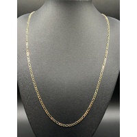  Unisex 9ct Yellow Gold Figaro Link Necklace