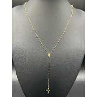 Ladies 9ct Yellow Gold Religious Rosary Chain Necklace