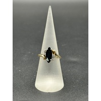 Ladies 18ct Yellow Gold Blue Sapphire & Diamond Ring