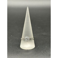 Ladies 14ct White Gold Cubic Zirconia Solitaire Ring