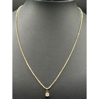 Ladies 18ct Yellow Gold Snake Link Chain with Diamond Pendant