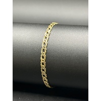 Unisex 9ct Yellow Gold Double Curb Link Bracelet