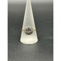Ladies 14ct Yellow Gold Diamond Cluster Ring