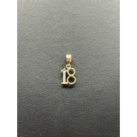 Ladies 9ct Yellow Gold Diamond Number 18 Pendant