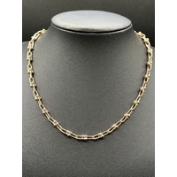 Ladies 17ct Rose Gold Paperclip Link Necklace