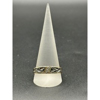 Men’s 10ct Yellow Gold 0.04ct Diamond Vine Pattern Ring