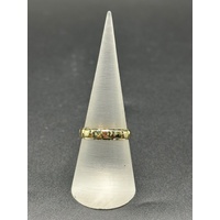 Unisex 9ct Yellow Gold Laser Cut Pattern Band Ring
